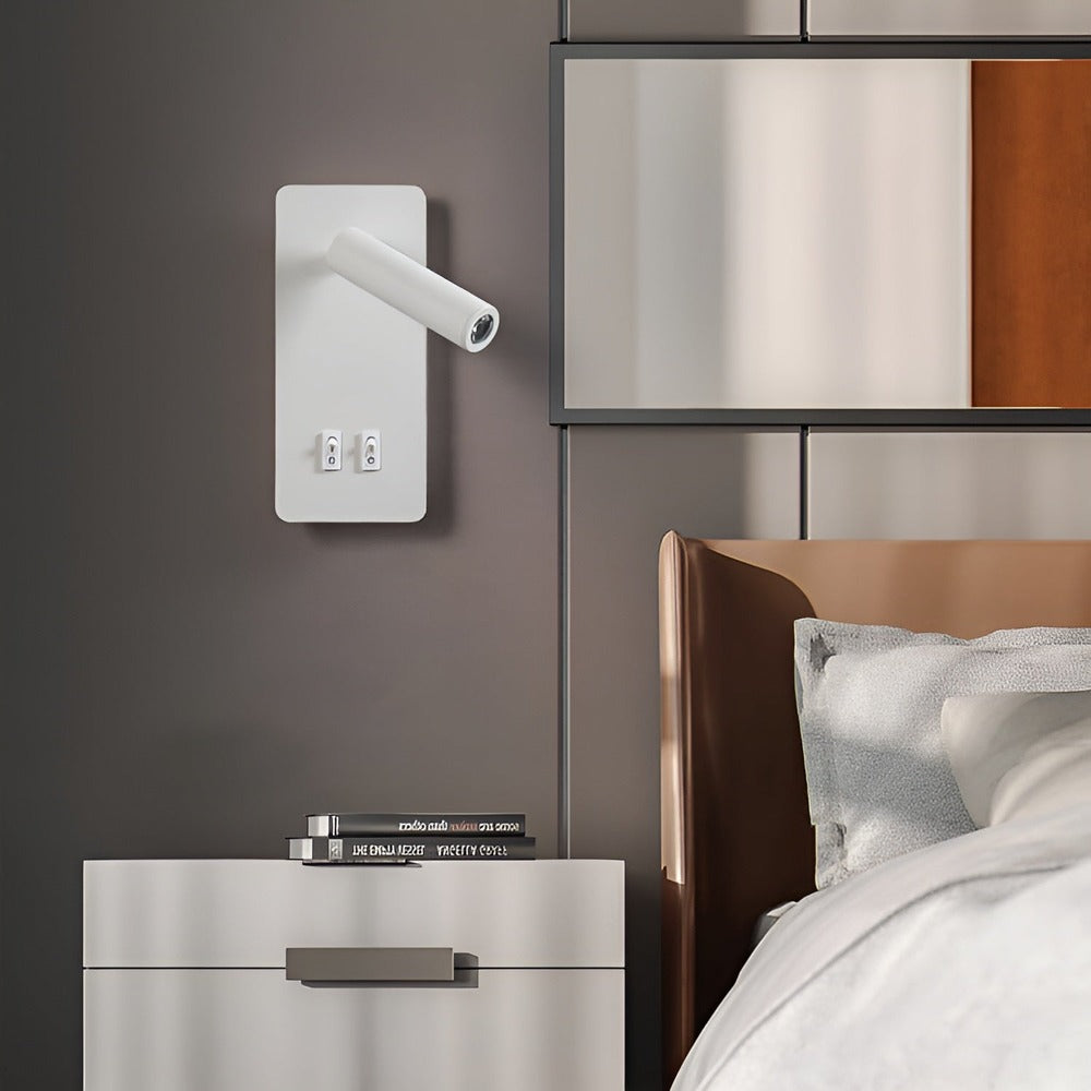 Swivel330° – Minimalistisk Cylinder Vägglampa | 330° Roterande Järnlampa med Dubbla Strömbrytare