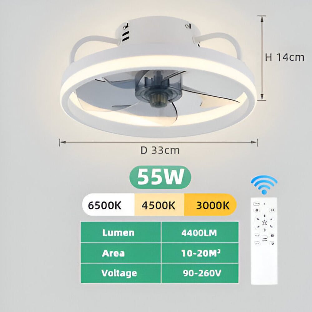 AeroLume – Smart Takfläkt med Dimbar LED och Fjärrkontroll