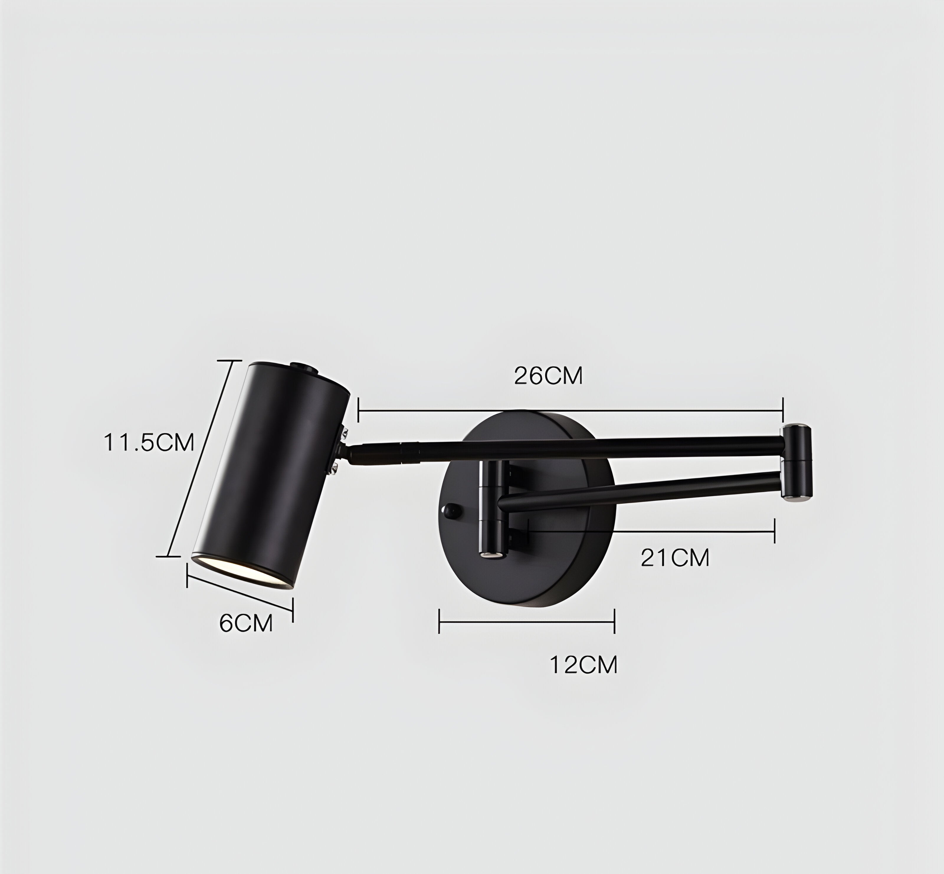 FlexaLume – Justerbar Vägglampa i Guld & Svart för Sovrum och Läsning