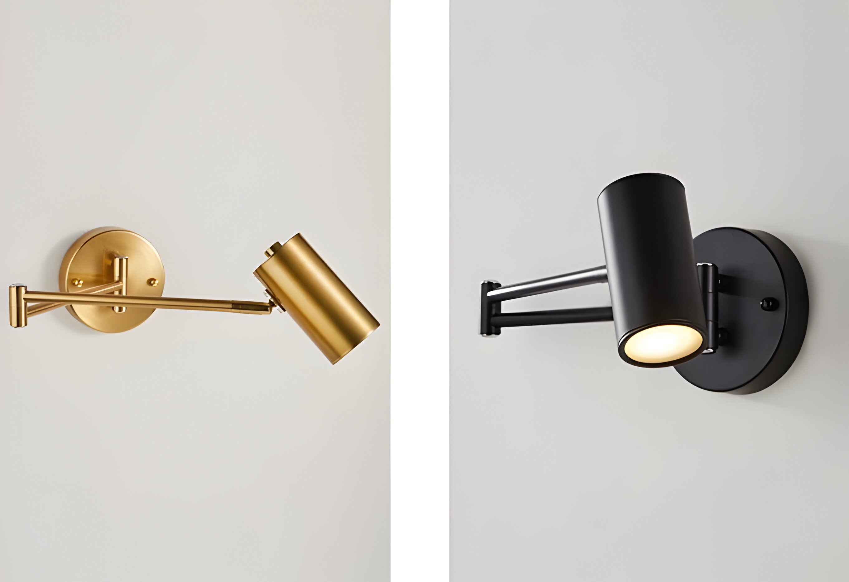 FlexaLume – Justerbar Vägglampa i Guld & Svart för Sovrum och Läsning