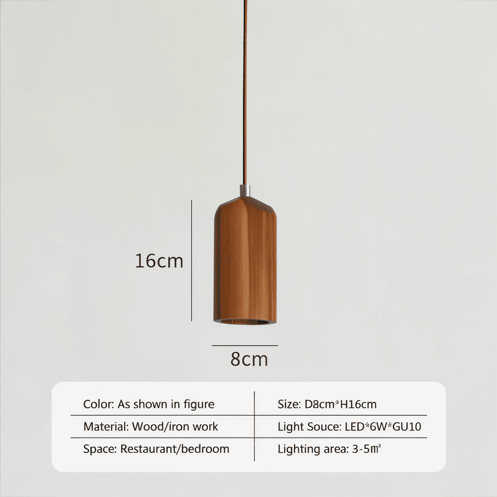 WoodTube – Elegant Cylinderformad Pendellampa i Akacia och Ask