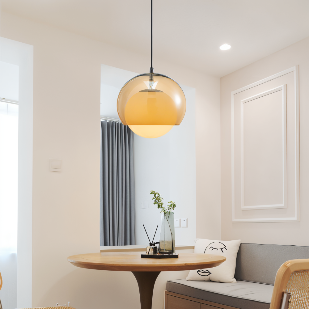 AmberDuo – Retro Glaspendellampa i Bauhaus-Stil