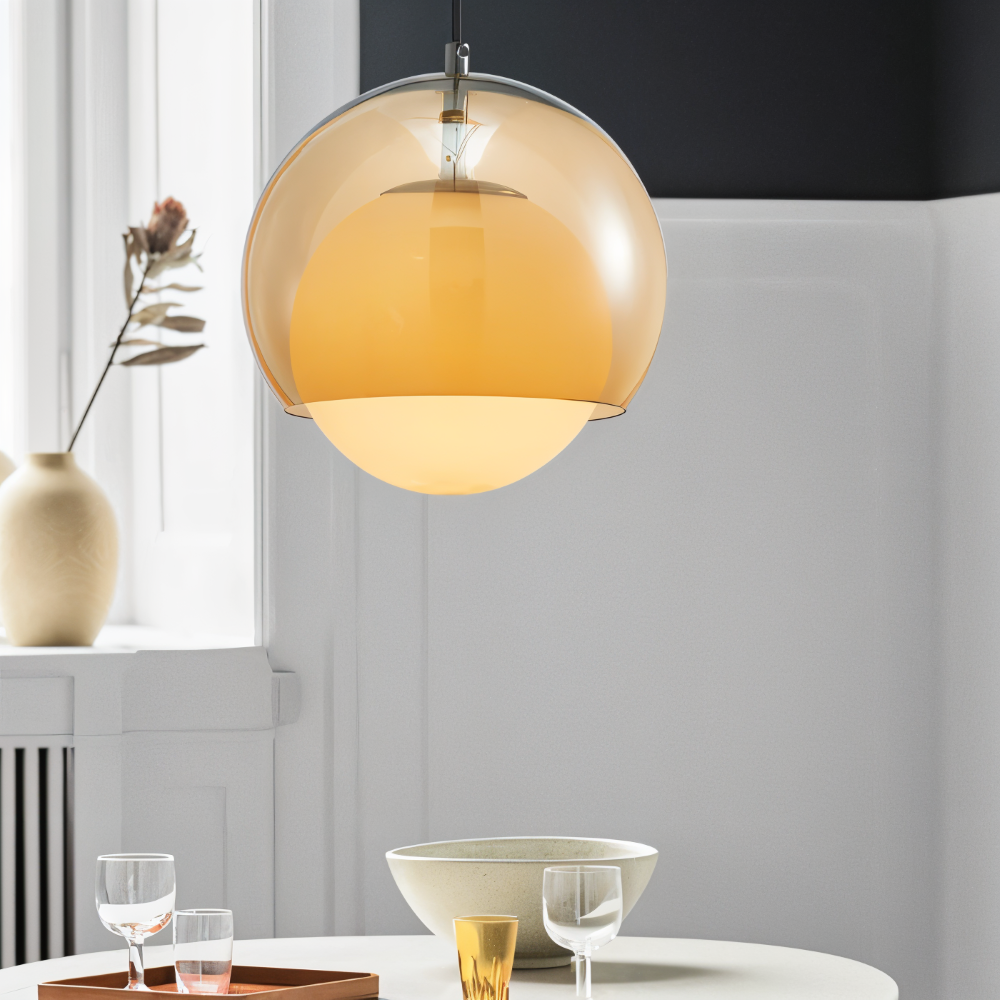 AmberDuo – Retro Glaspendellampa i Bauhaus-Stil