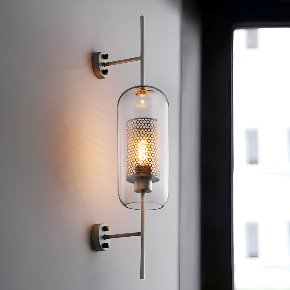 Orbee – Vägglampa i Glas med Honungskaka-design och Vintage LED-stil