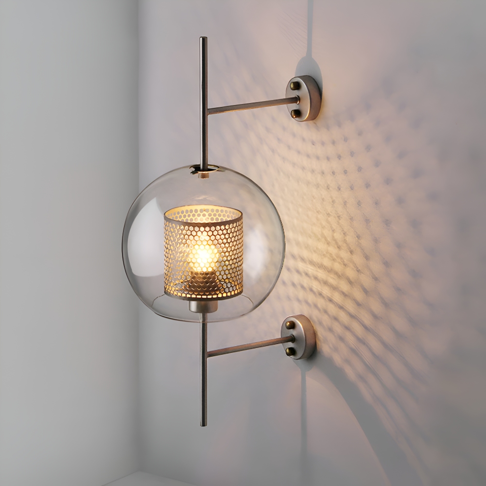Orbee – Vägglampa i Glas med Honungskaka-design och Vintage LED-stil