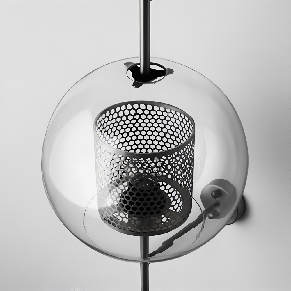 Orbee – Vägglampa i Glas med Honungskaka-design och Vintage LED-stil
