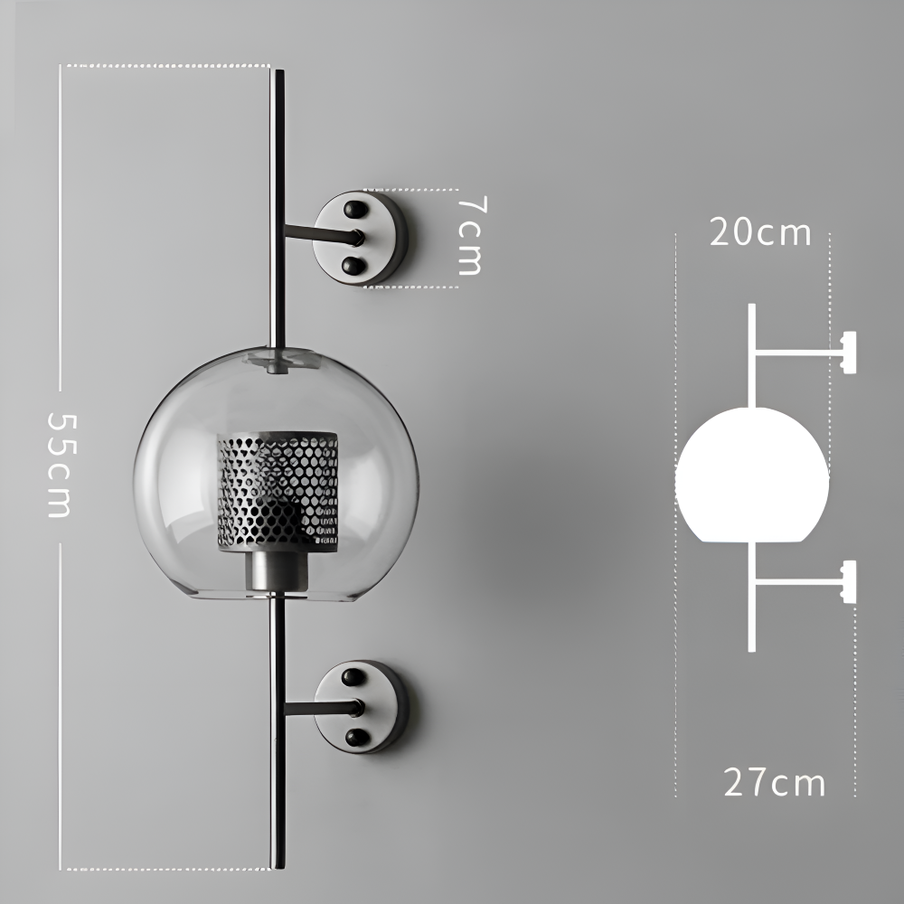 Orbee – Vägglampa i Glas med Honungskaka-design och Vintage LED-stil