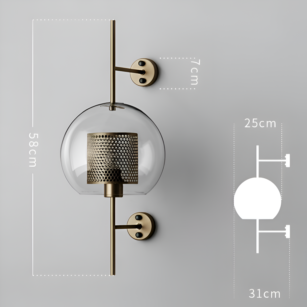 Orbee – Vägglampa i Glas med Honungskaka-design och Vintage LED-stil