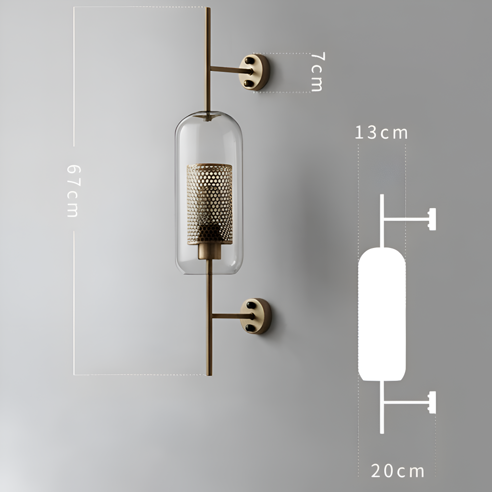 Orbee – Vägglampa i Glas med Honungskaka-design och Vintage LED-stil