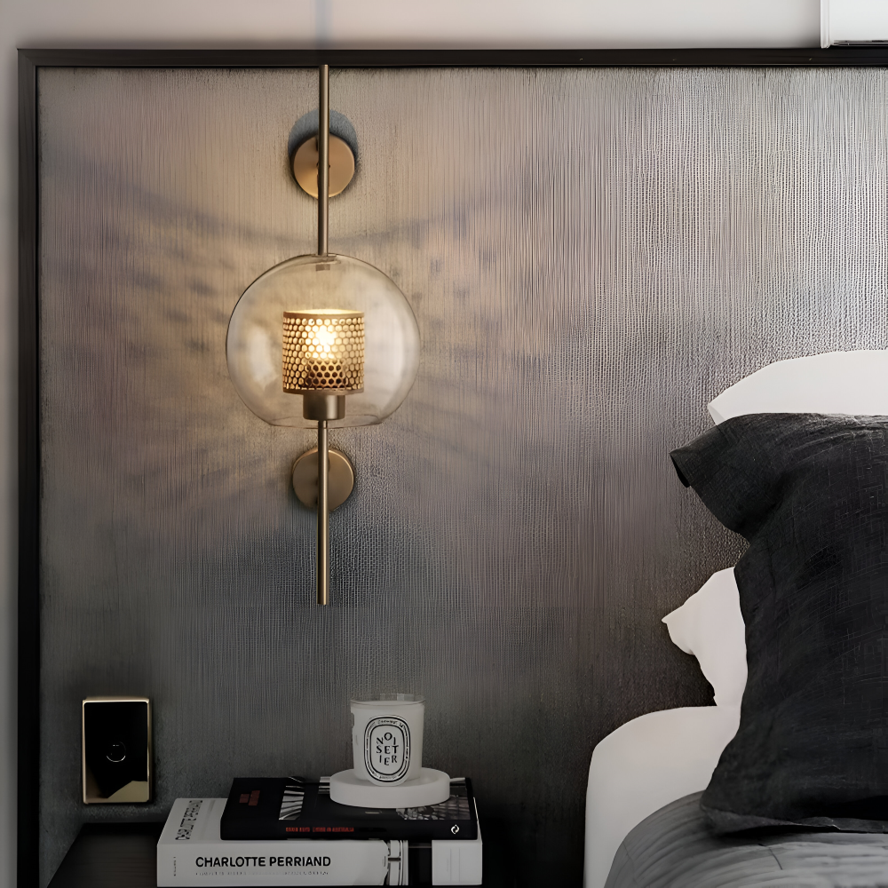 Orbee – Vägglampa i Glas med Honungskaka-design och Vintage LED-stil