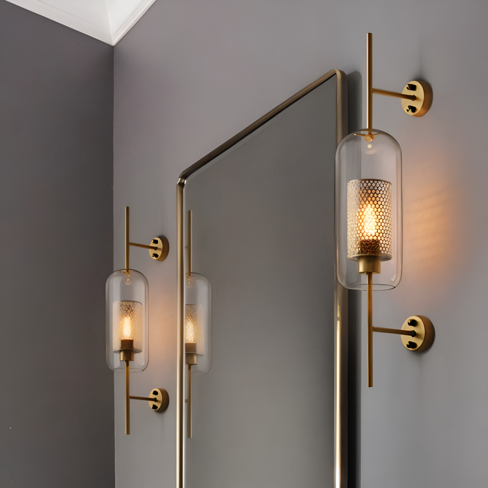 Orbee – Vägglampa i Glas med Honungskaka-design och Vintage LED-stil