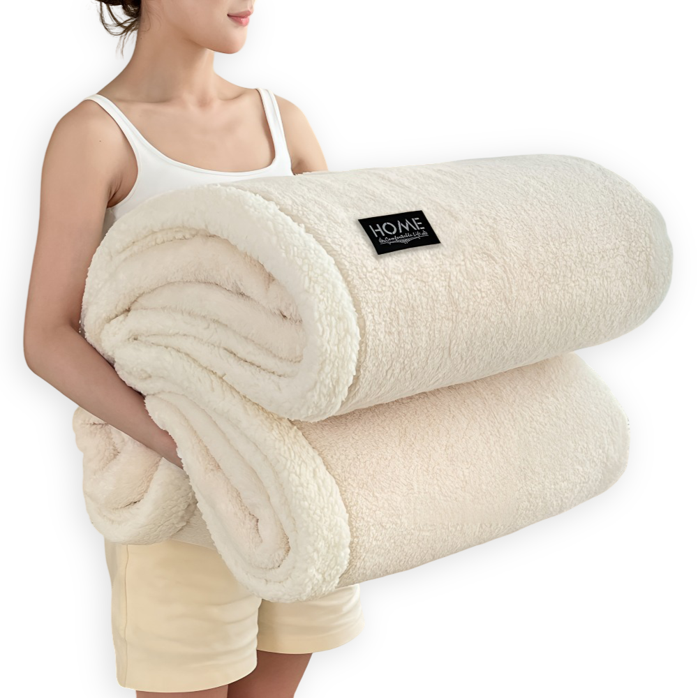 ShearLuxe Duo – Dubbel Skikt Mysfilt i Faux Fårskinn