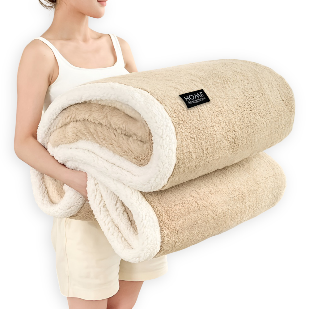 ShearLuxe Duo – Dubbel Skikt Mysfilt i Faux Fårskinn