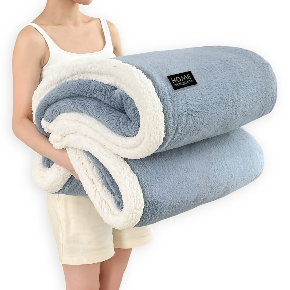 ShearLuxe Duo – Dubbel Skikt Mysfilt i Faux Fårskinn