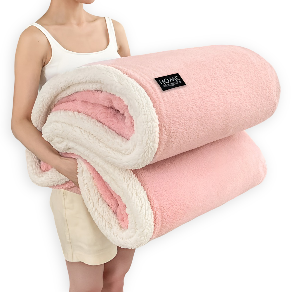 ShearLuxe Duo – Dubbel Skikt Mysfilt i Faux Fårskinn