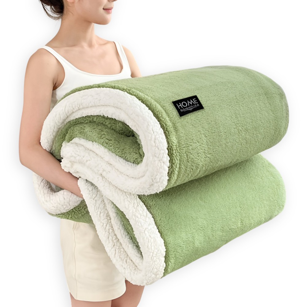 ShearLuxe Duo – Dubbel Skikt Mysfilt i Faux Fårskinn