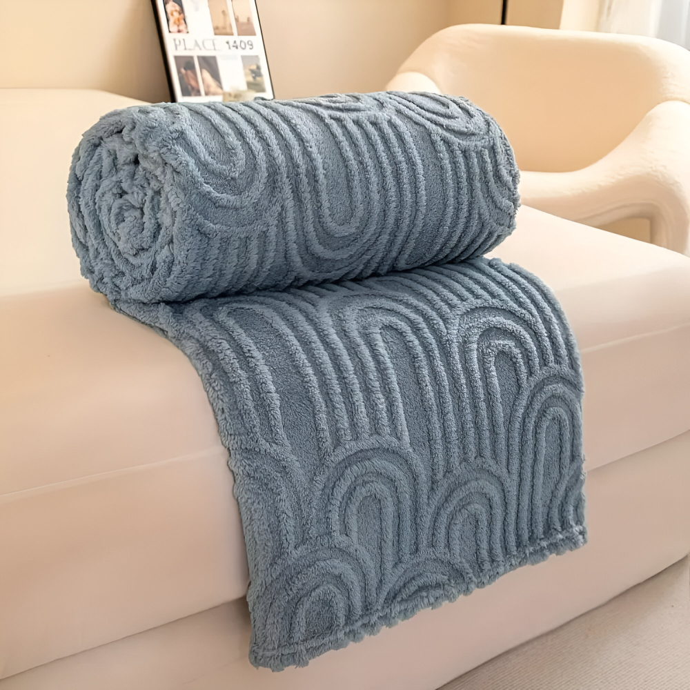 ArcVelu – Lyxig Plushfilt med Arkitektoniskt Bågmönster