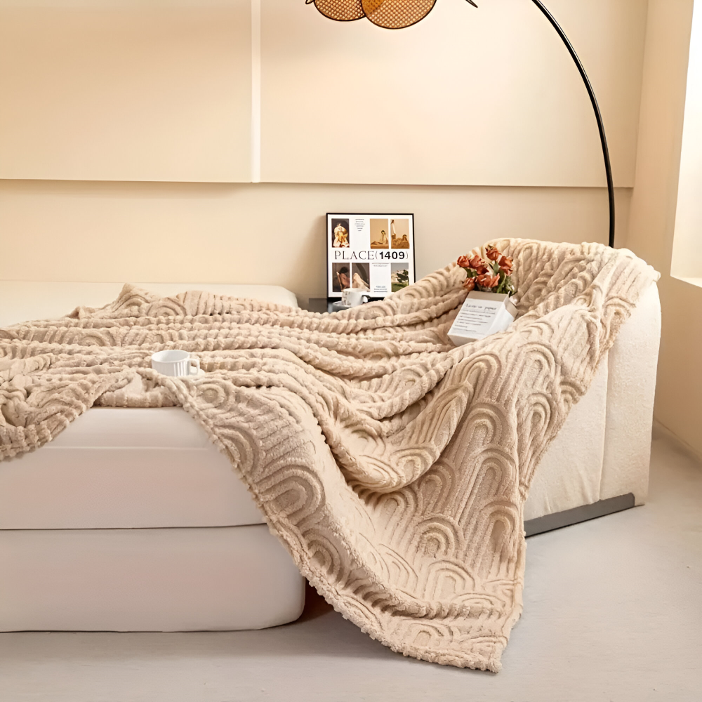 ArcVelu – Lyxig Plushfilt med Arkitektoniskt Bågmönster