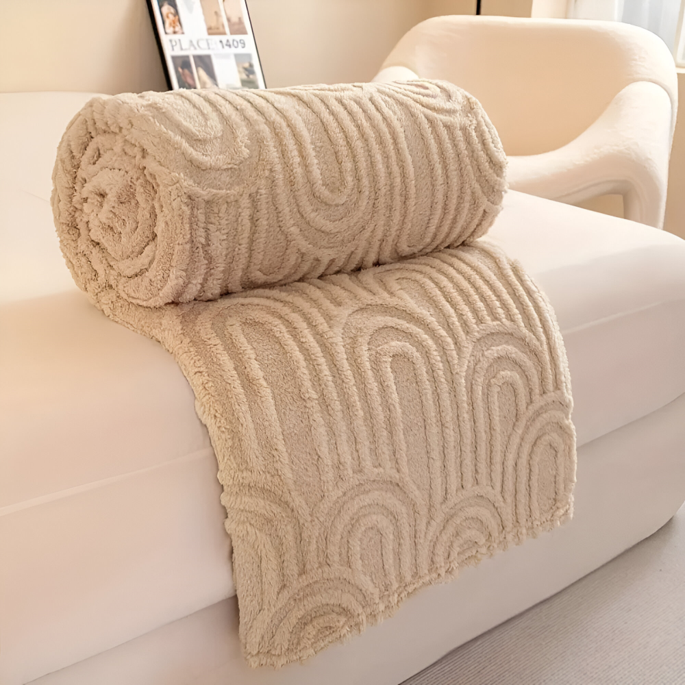 ArcVelu – Lyxig Plushfilt med Arkitektoniskt Bågmönster