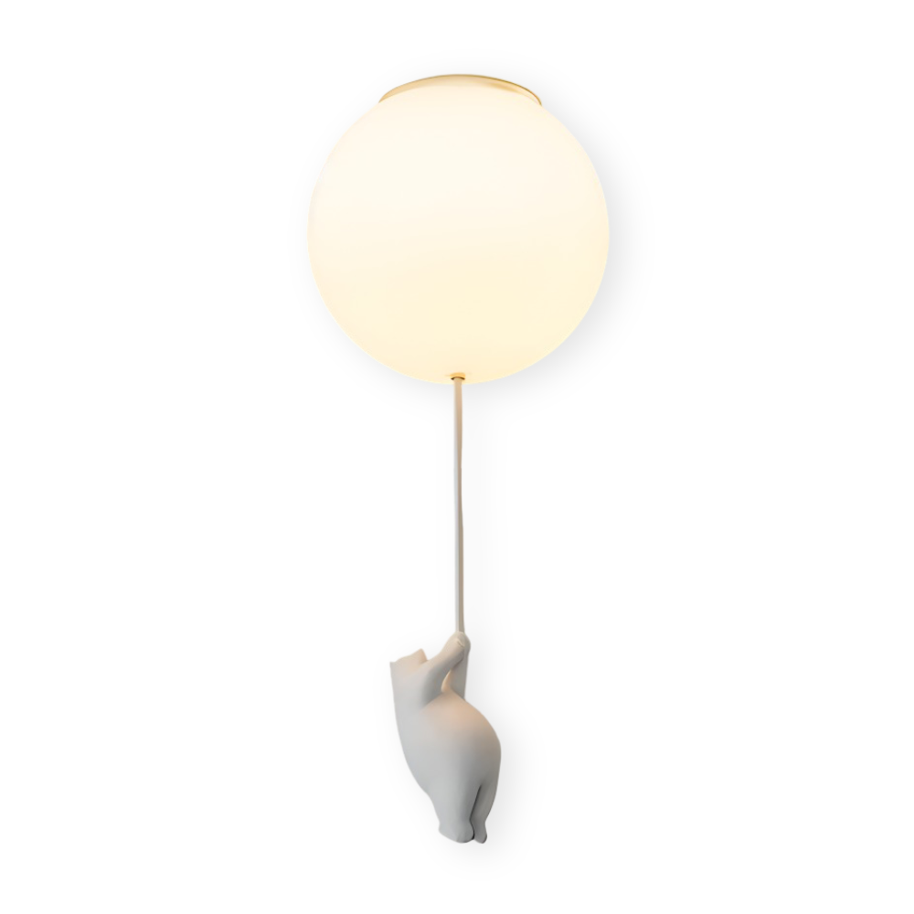 Lunabear – Lekfull Ballongpendellampa i Harz och Akryl för Barnrum