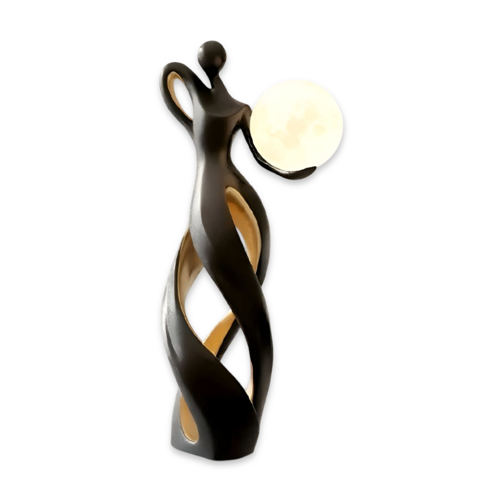 GlowMuse Flicka – Abstrakt Belyst Skulptur i Modern Harzdesign