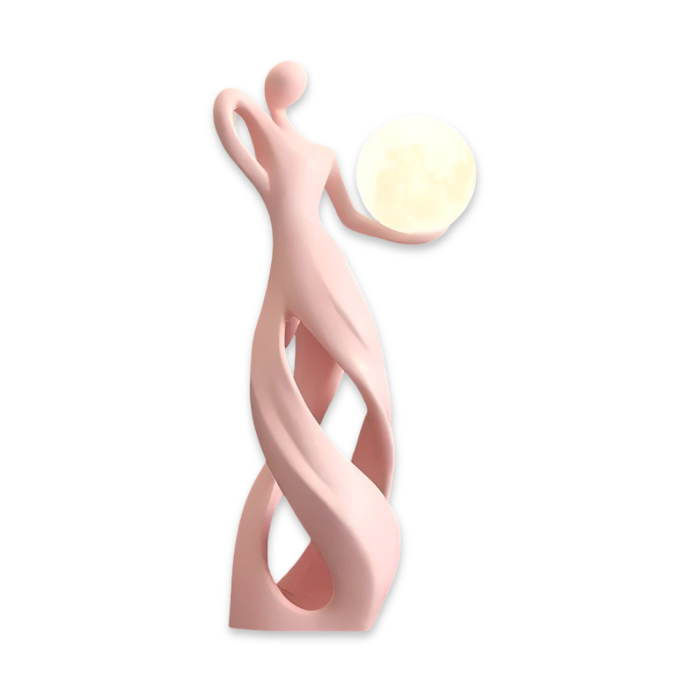GlowMuse Flicka – Abstrakt Belyst Skulptur i Modern Harzdesign
