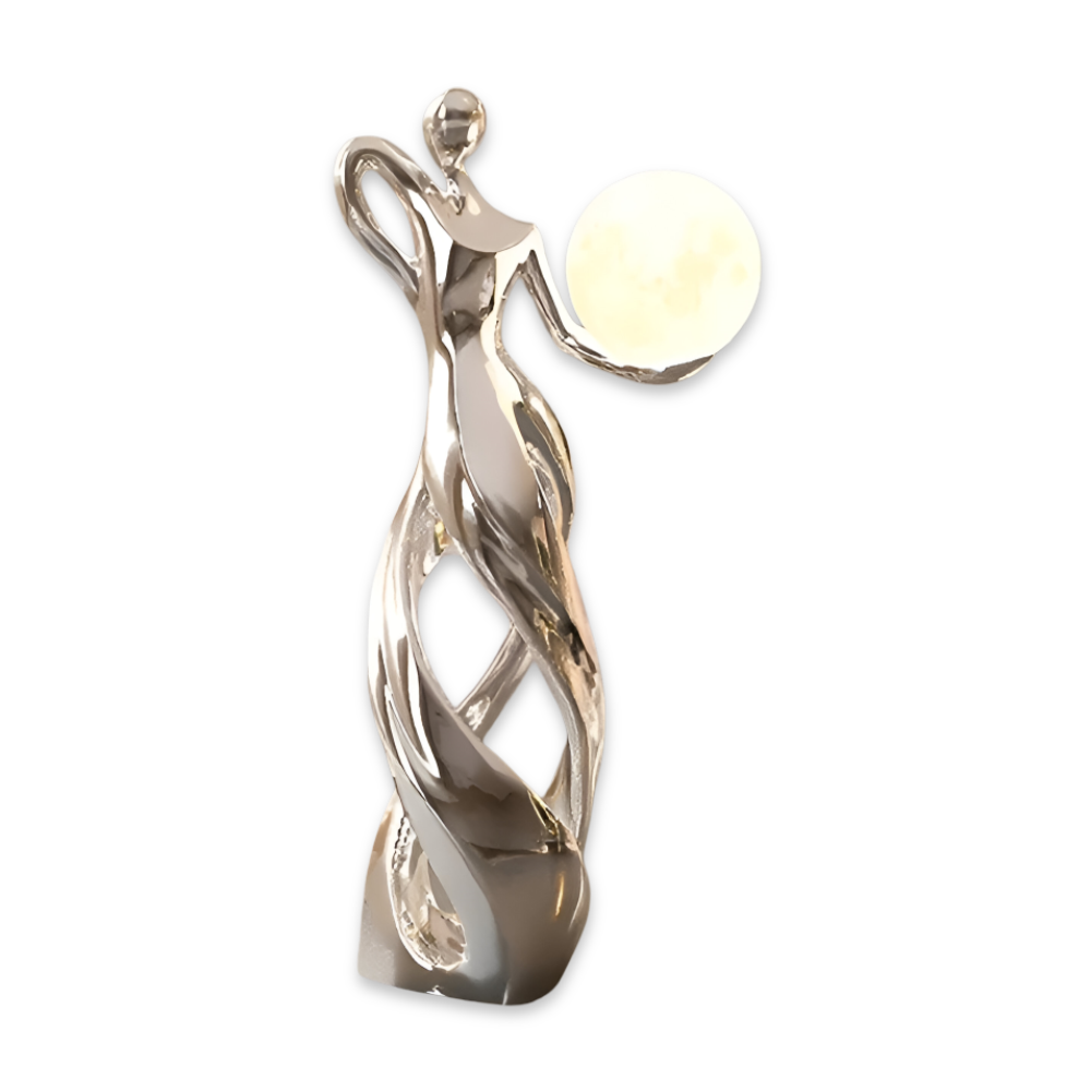 GlowMuse Flicka – Abstrakt Belyst Skulptur i Modern Harzdesign