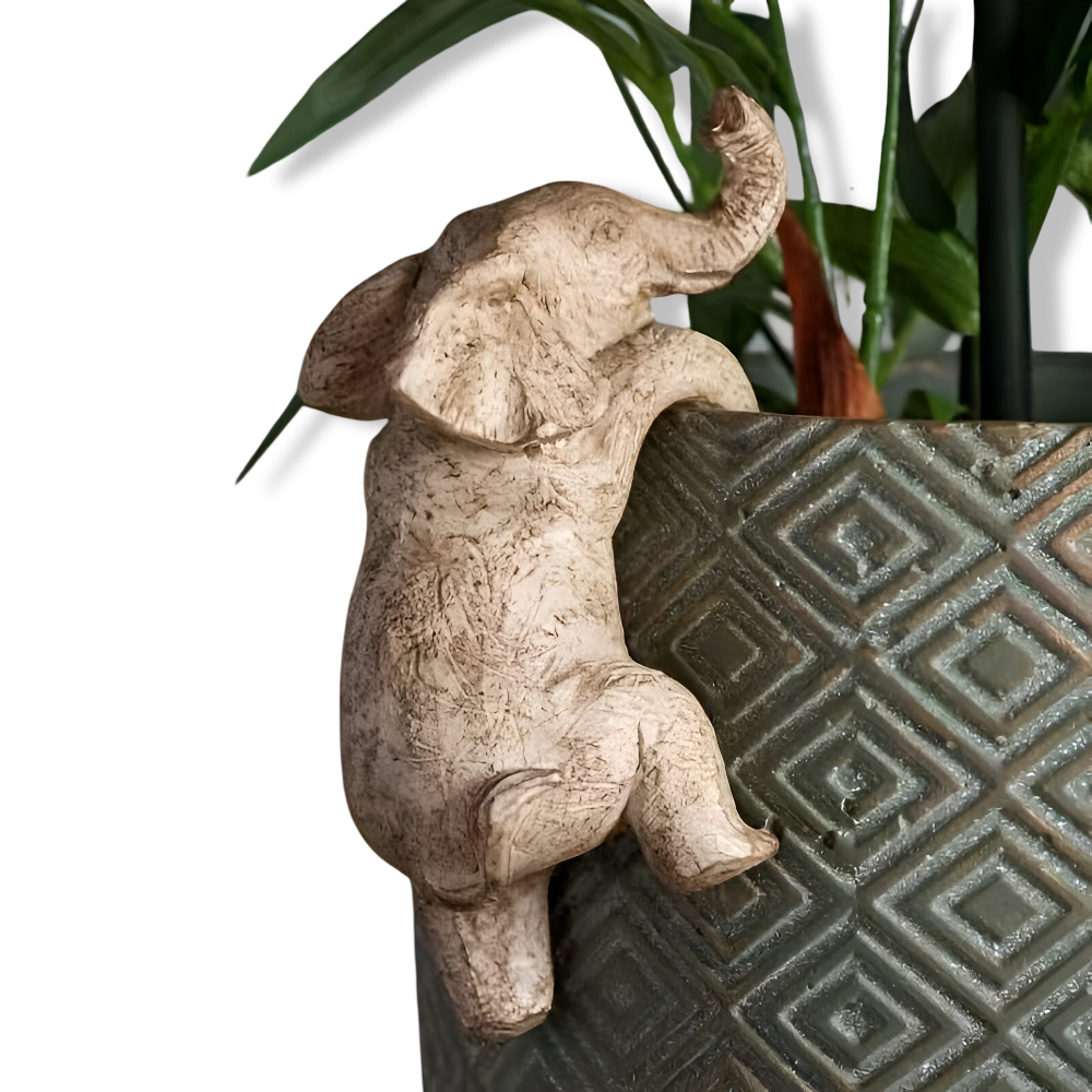 EleHang Joy – Hängande Elefantkruka i Dekorativ Harzdesign