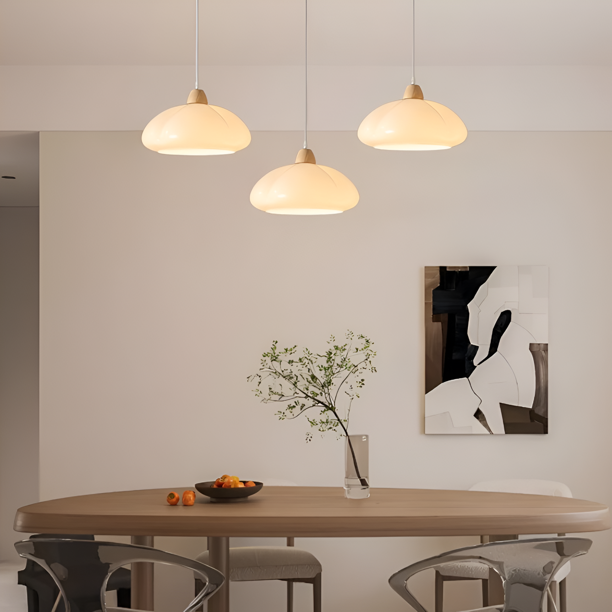 PumpaLuxe – Retro Pendellampa i Glas och Trä med Nordisk Charm