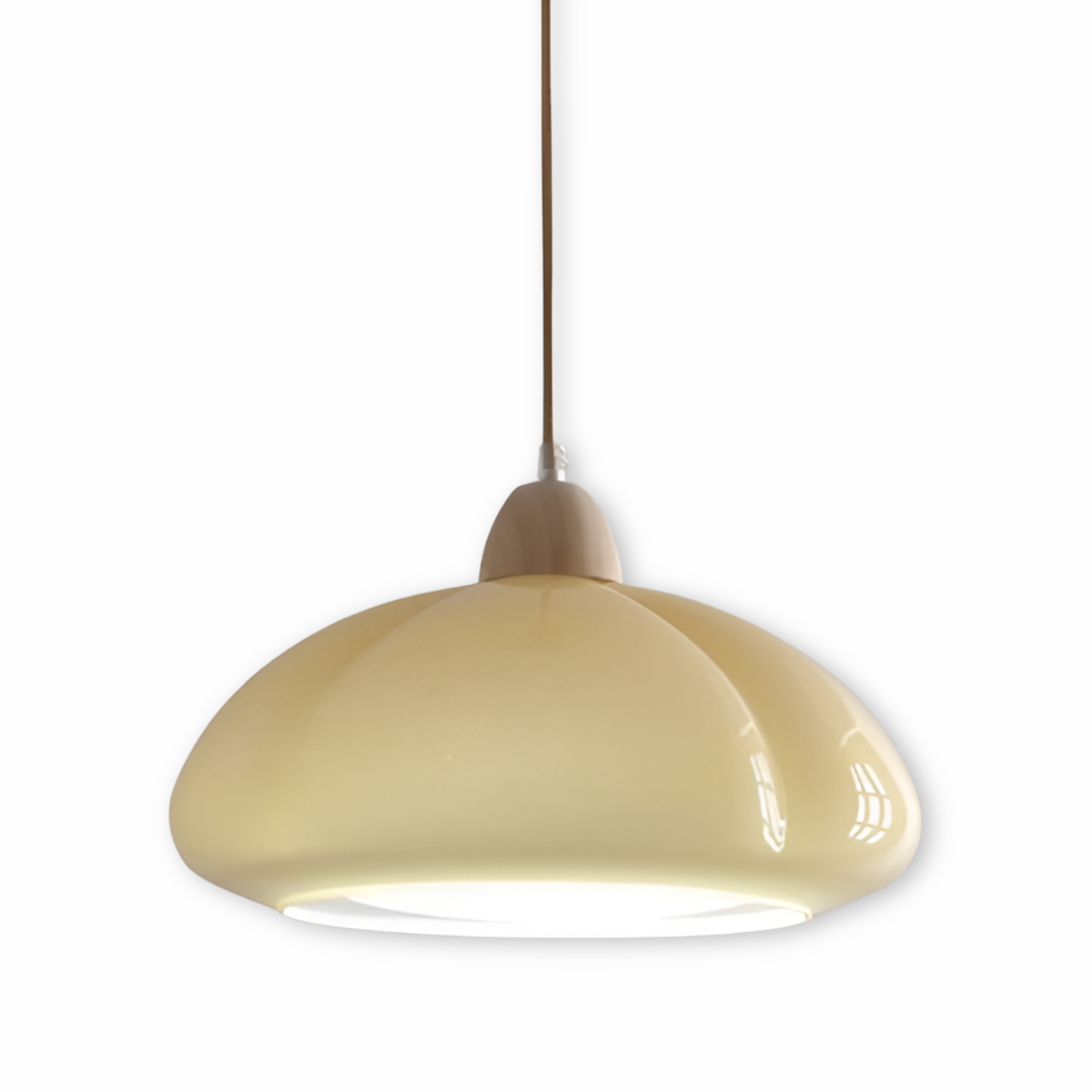 PumpaLuxe – Retro Pendellampa i Glas och Trä med Nordisk Charm