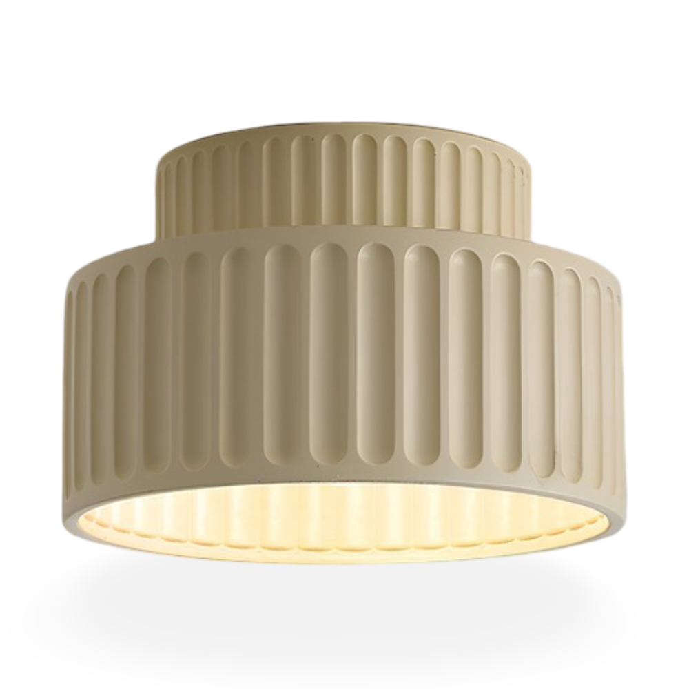 EcoRibbed – Vit Harts Taklampa med Räfflad Design