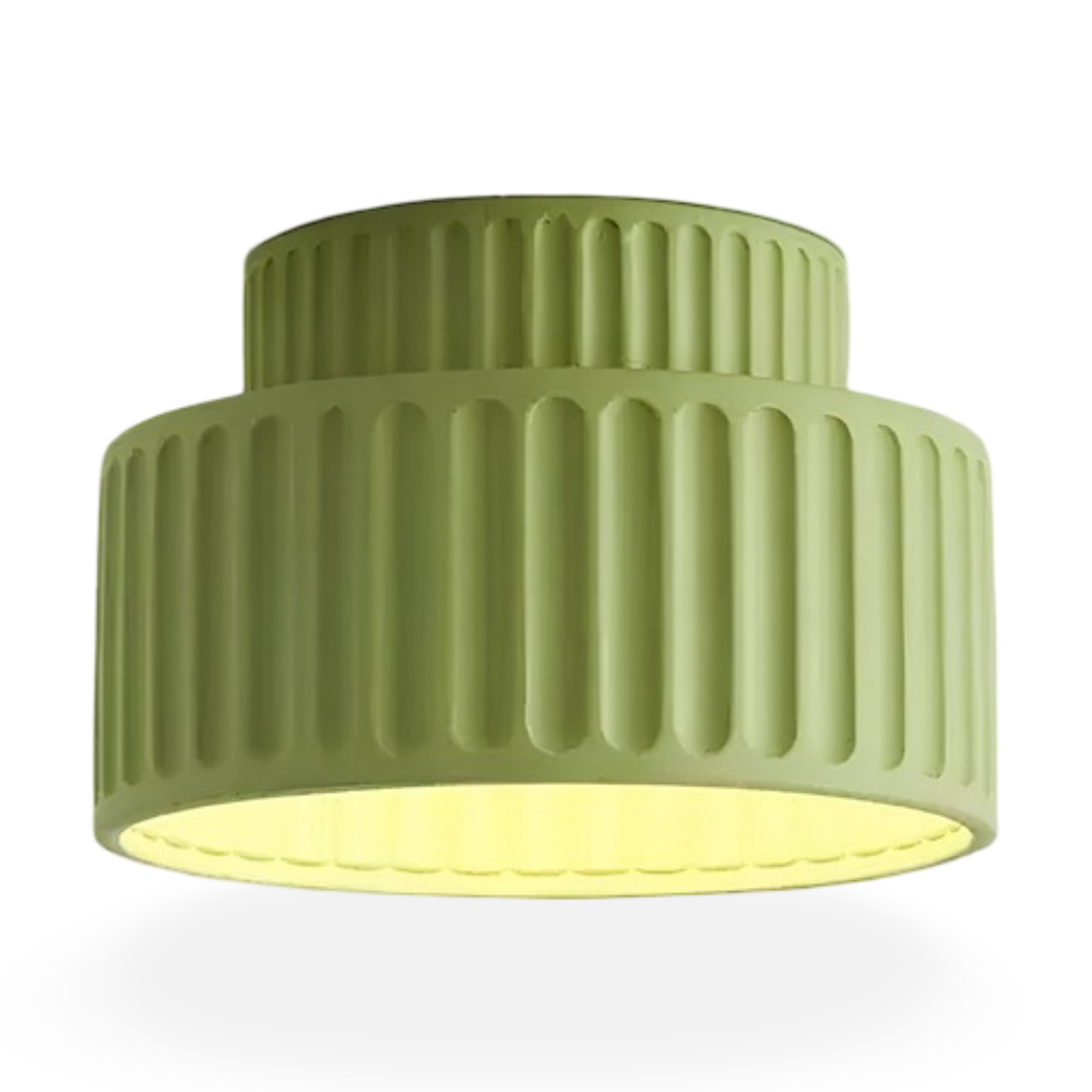 EcoRibbed – Vit Harts Taklampa med Räfflad Design