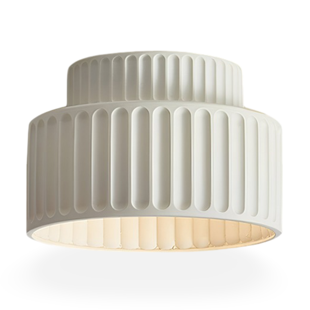 EcoRibbed – Vit Harts Taklampa med Räfflad Design