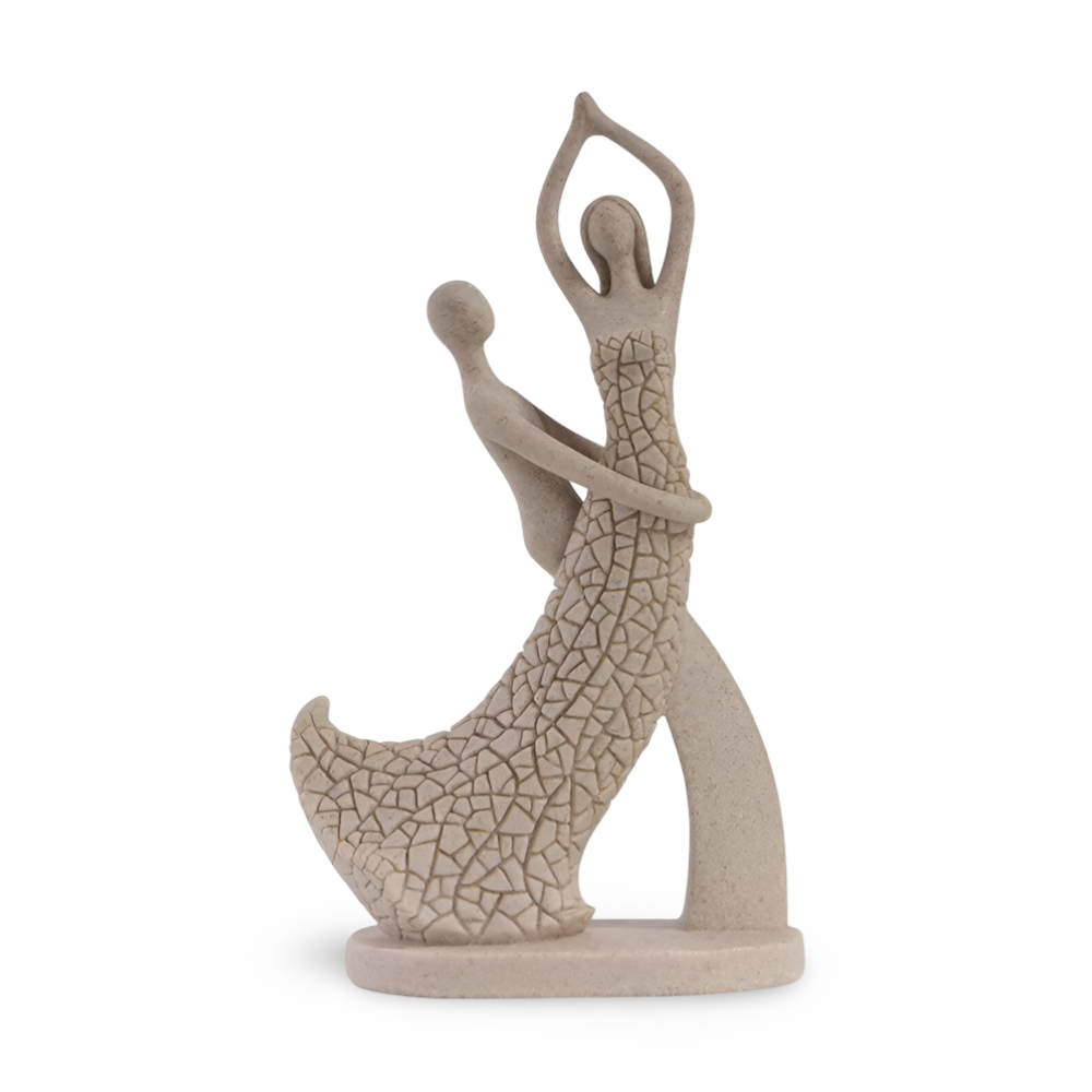 SandHeart Duo – Elegant Romantiskt Par i Sandstensliknande Resin