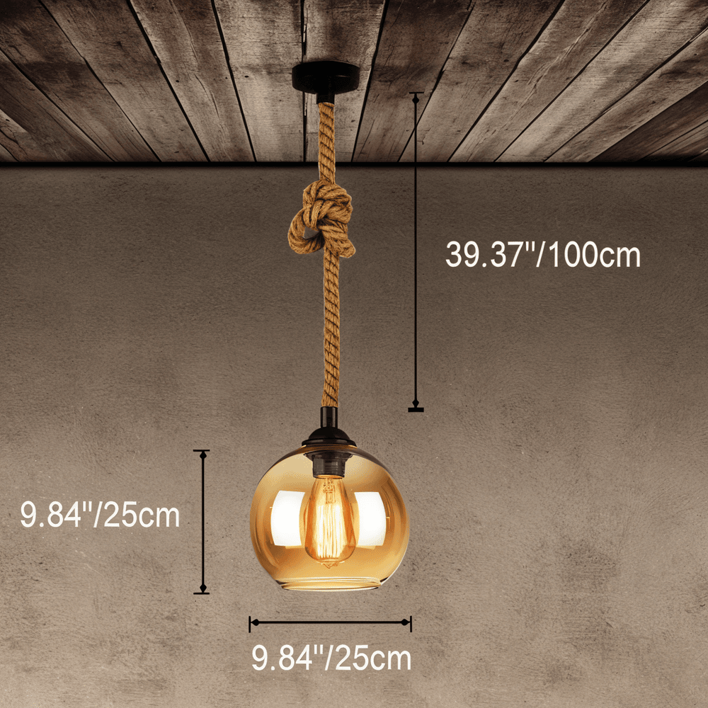 Rustic OrbLight – Pendellampa med Glasboll i Hamparep