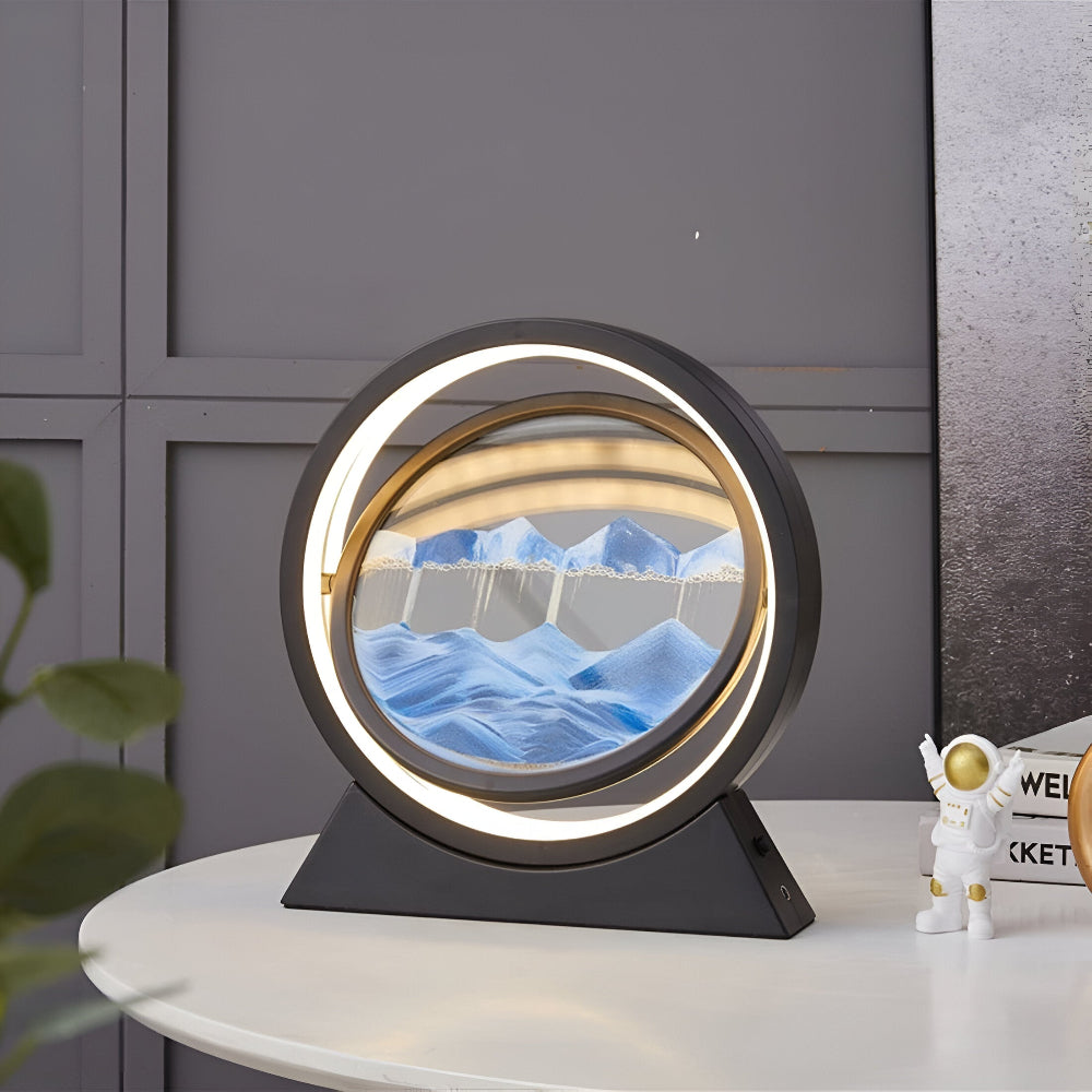 Sands of Time – Roterande Sandkonst LED-bordslampa med USB-laddning