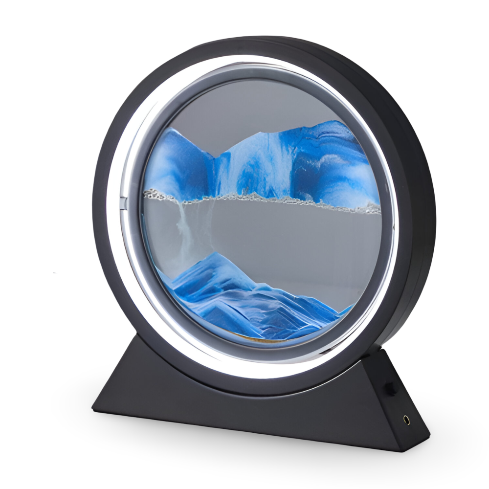 Sands of Time – Roterande Sandkonst LED-bordslampa med USB-laddning