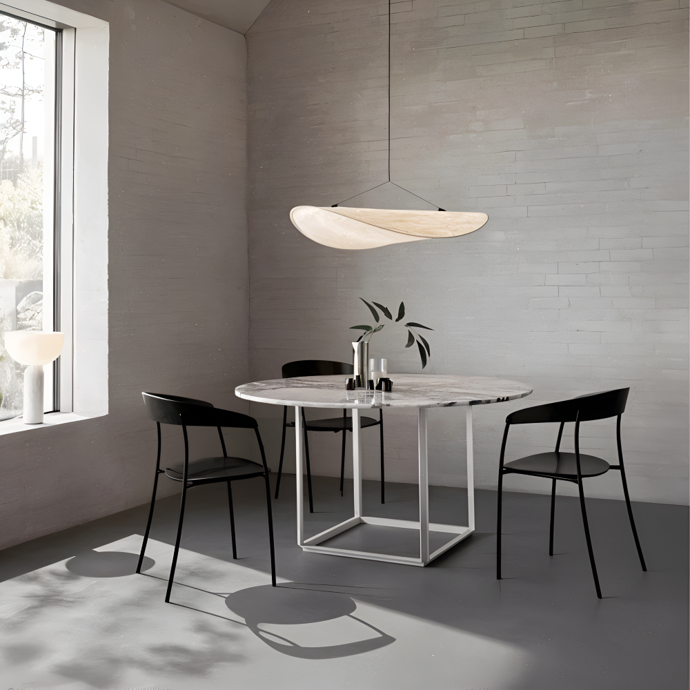 Auréline – Handgjord Pendellampa i Tyg och Metall med LED-belysning