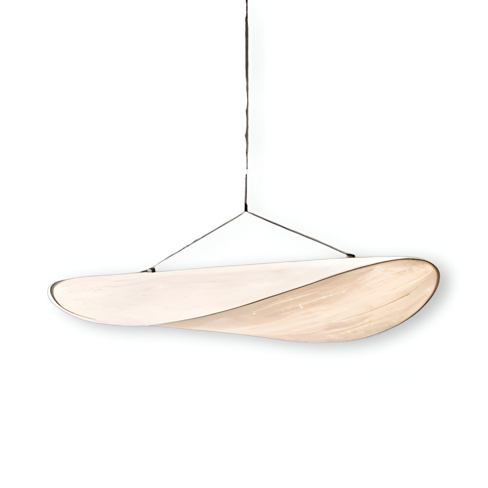 Auréline – Handgjord Pendellampa i Tyg och Metall med LED-belysning