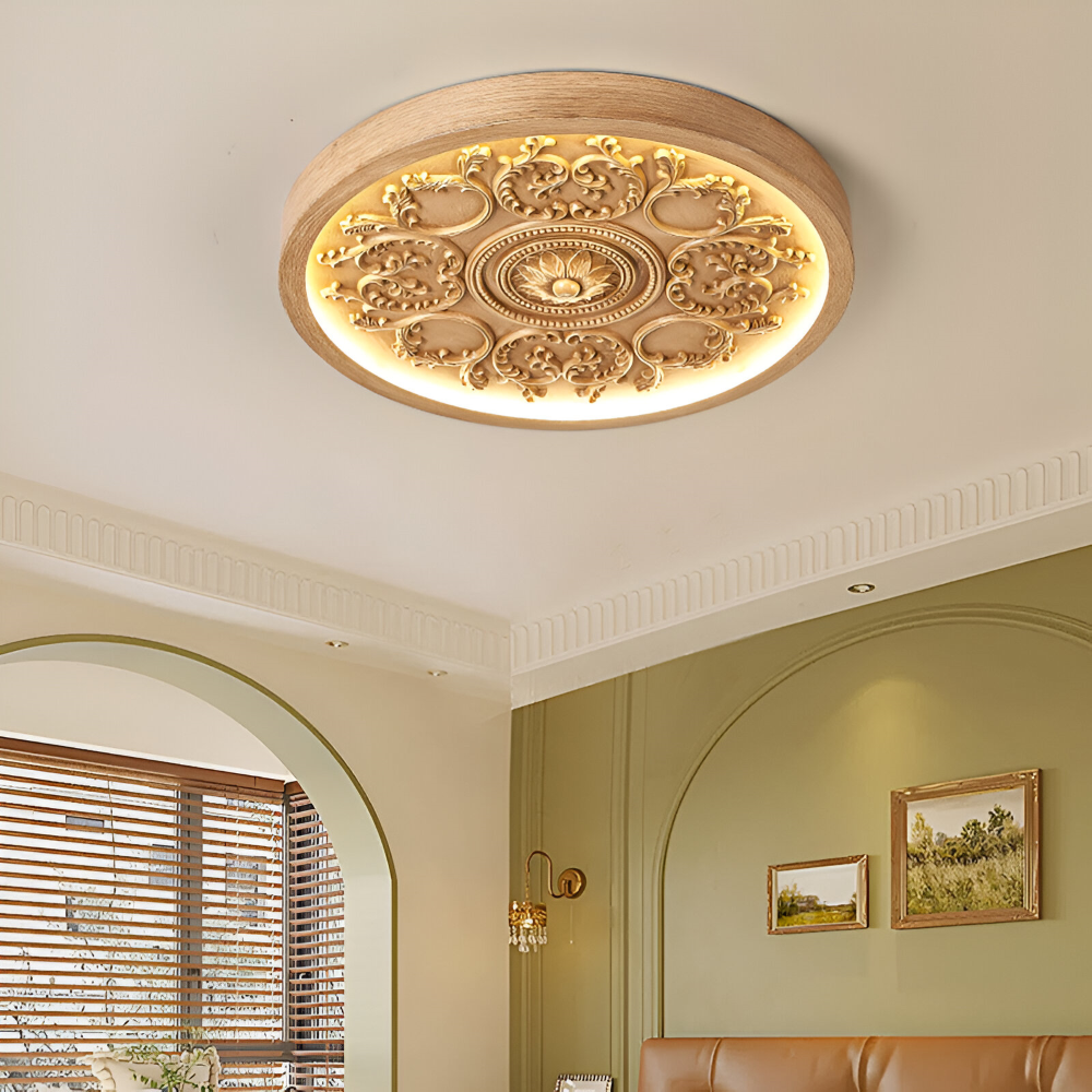 FloraGlow – Snidad LED-Taklampa i Resin med Minimalistisk Design