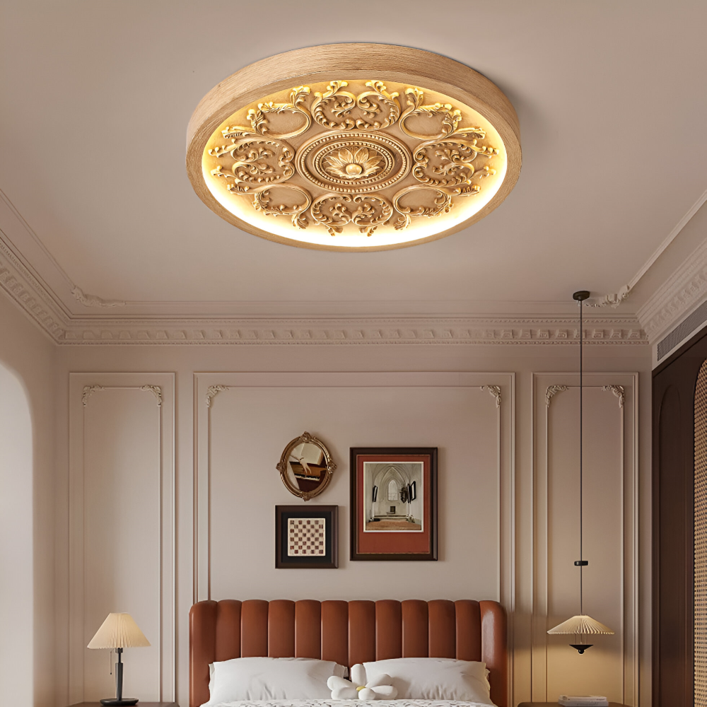 FloraGlow – Snidad LED-Taklampa i Resin med Minimalistisk Design