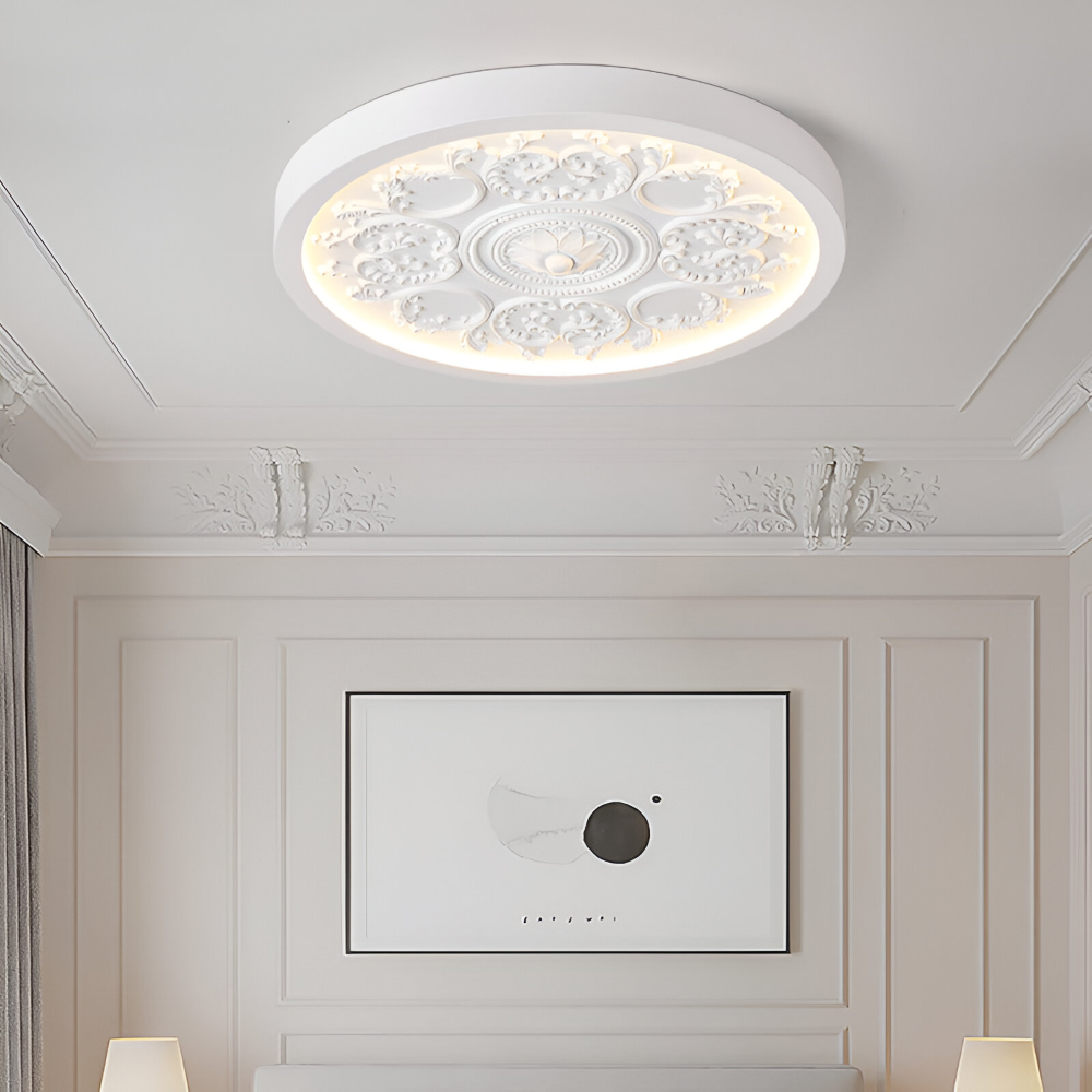 FloraGlow – Snidad LED-Taklampa i Resin med Minimalistisk Design
