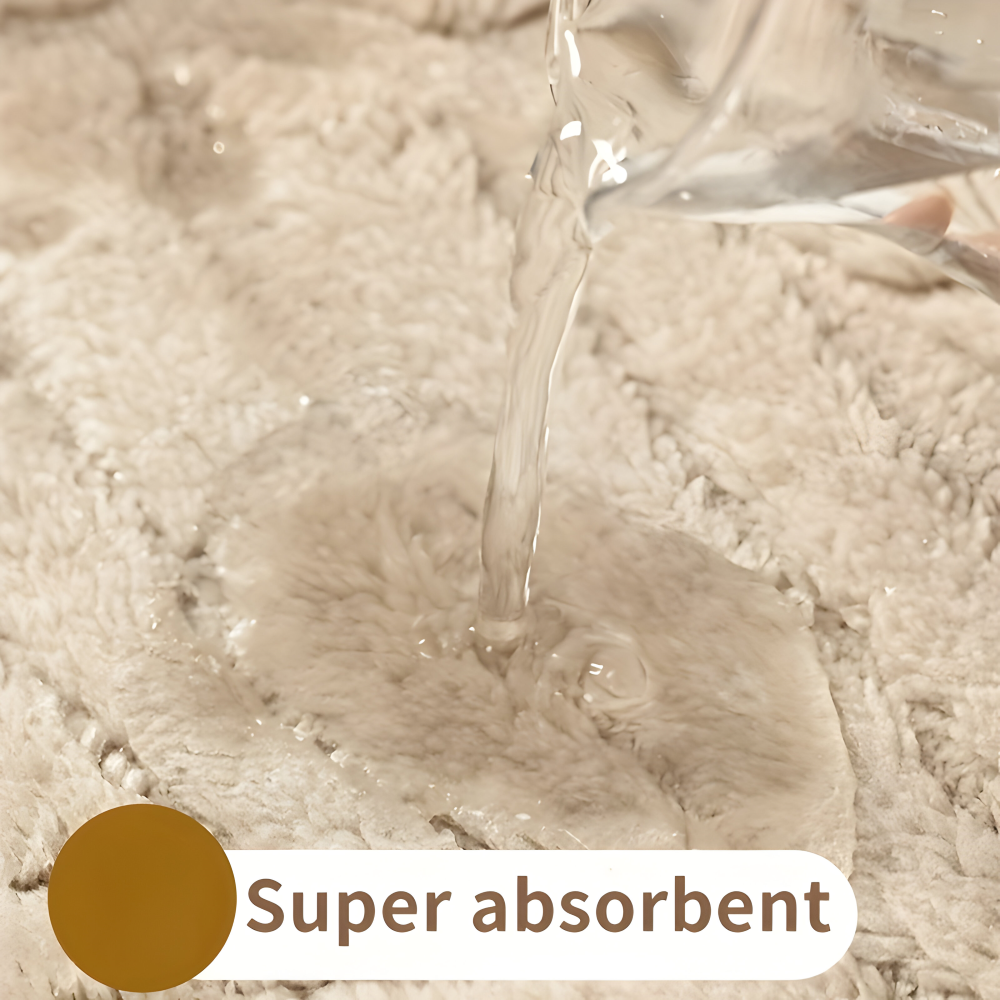 GeoSoft – Mjuk Mikrofiberbadmatta med Geometriskt Mönster & Halkskydd