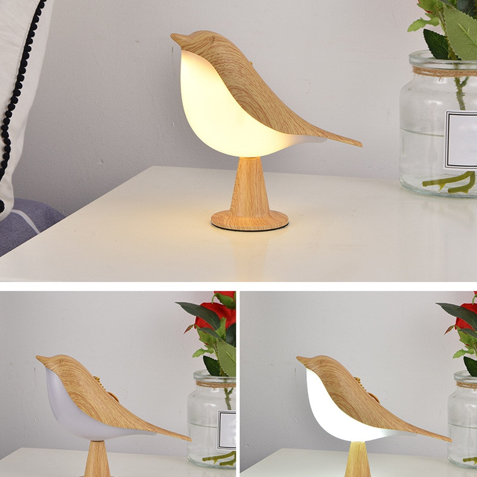 Fågeln Lumi - Stilfull bordslampa med fågelmotiv och LED-belysning – Elegant inredningsbelysning för varje rum