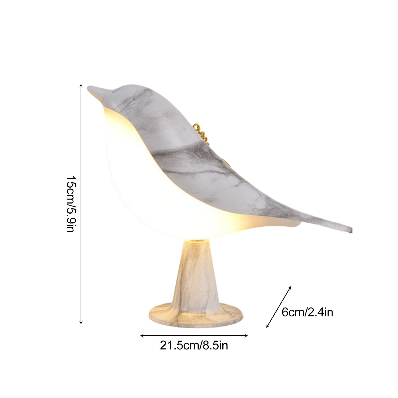 Fågeln Lumi - Stilfull bordslampa med fågelmotiv och LED-belysning – Elegant inredningsbelysning för varje rum