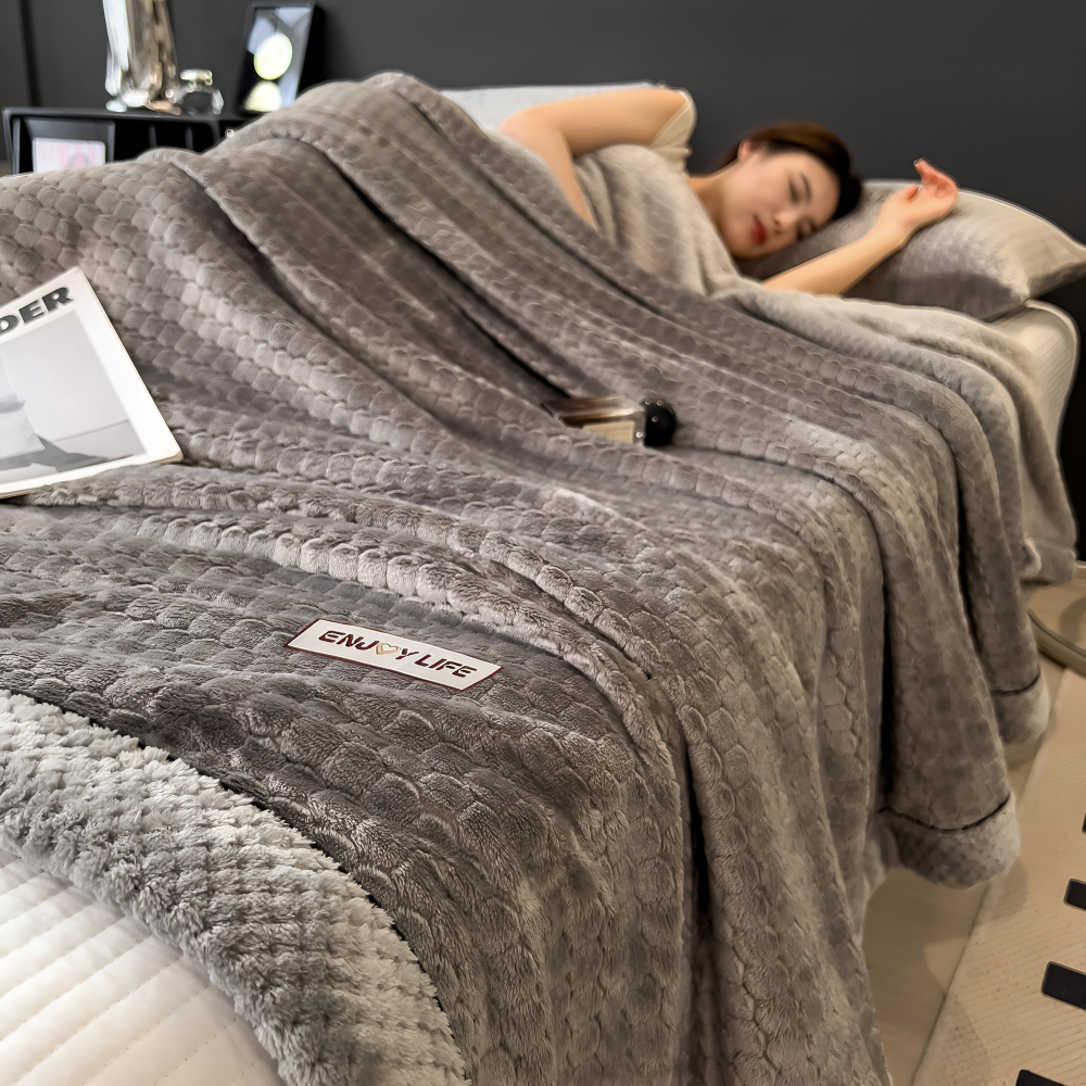 VelvetNord CozyThrow – Lyxig Ultra-Mjuk Plyschfilt för Helårsbruk
