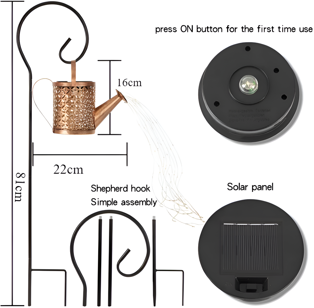 GlowCanne – Solcellsdriven Vattenkanna med Sagolik Ljusslinga