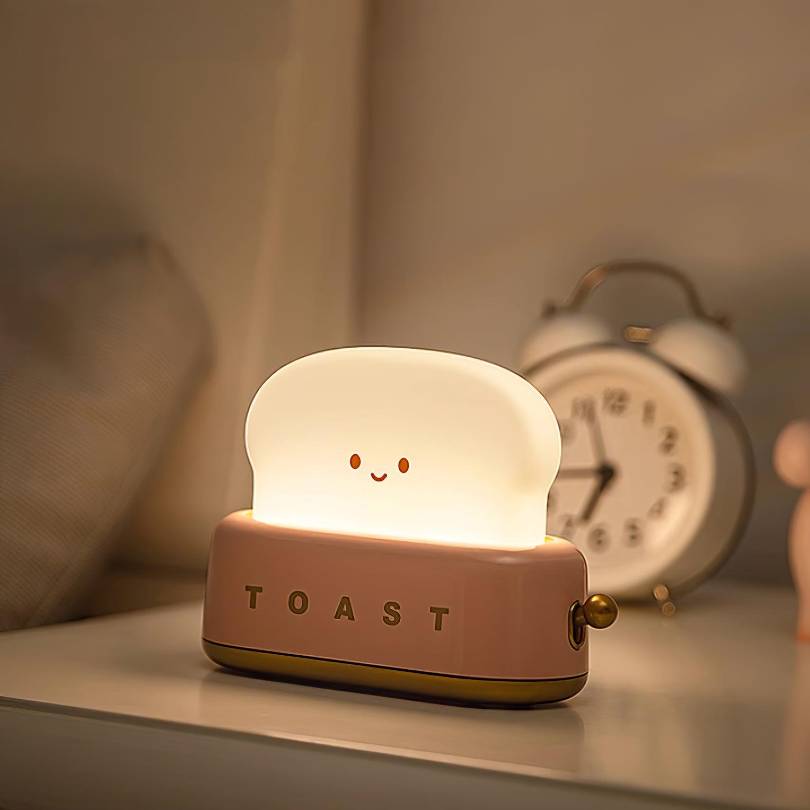 ToastLjus – Brödrostformad bordslampa med inbyggt batteri och justerbar ljusstyrka