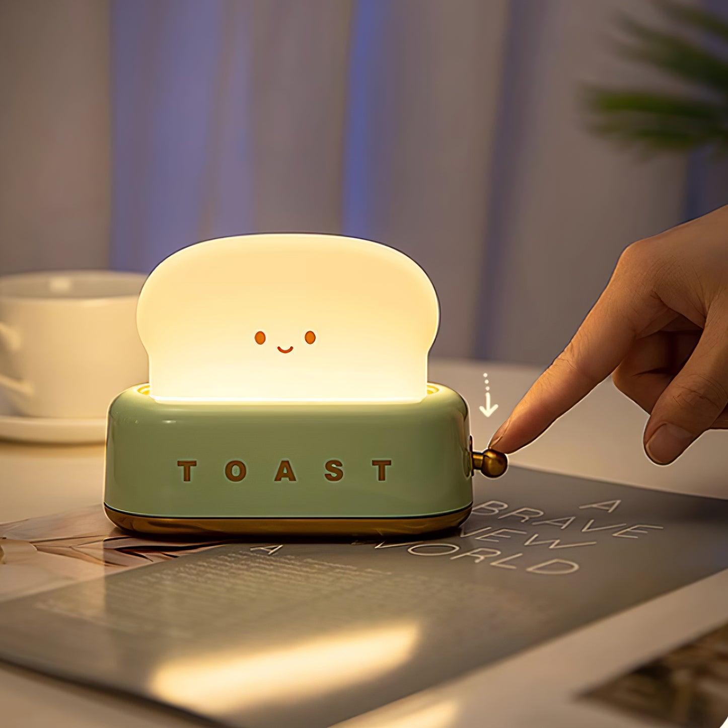 ToastLjus – Brödrostformad bordslampa med inbyggt batteri och justerbar ljusstyrka