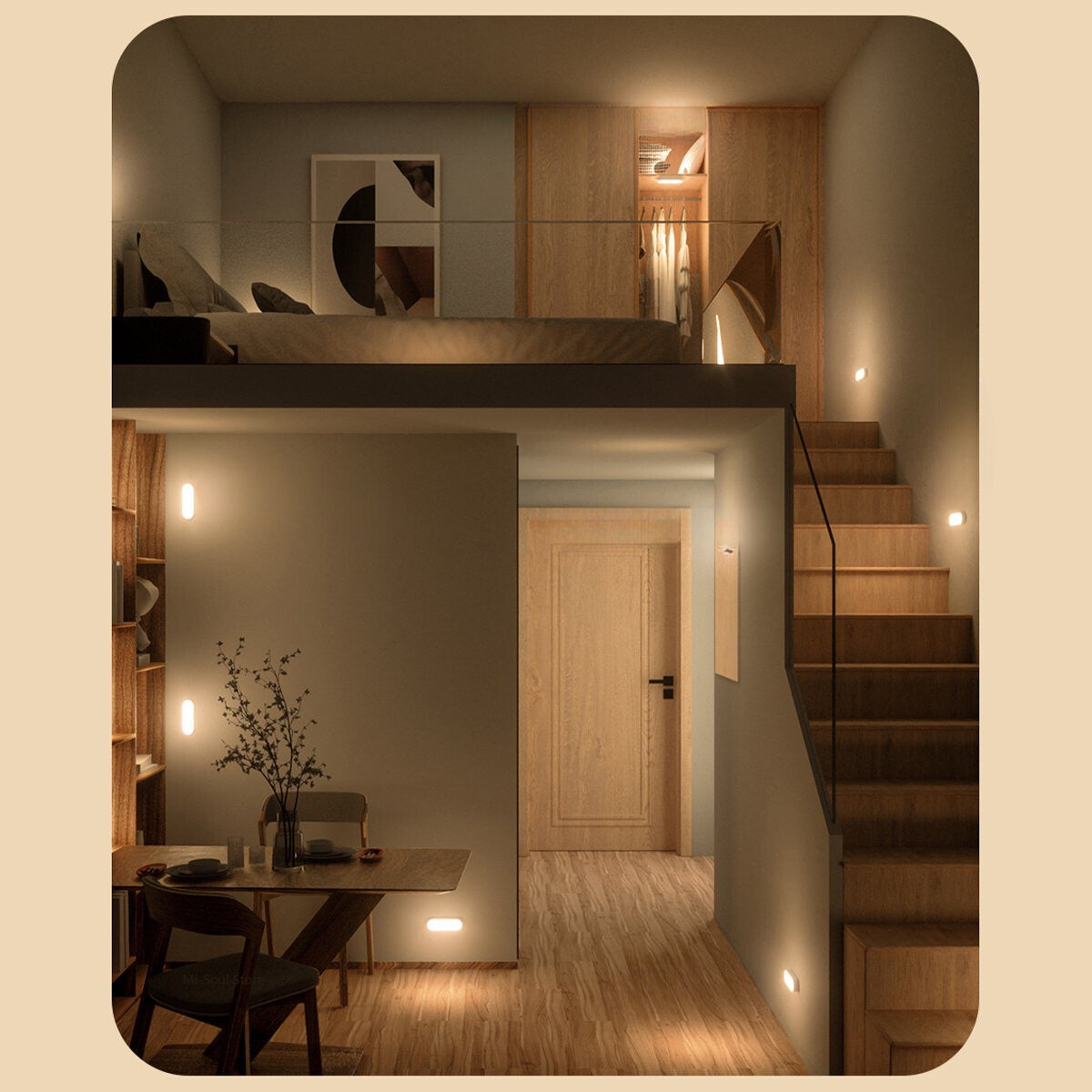 LumoSense - USB-Uppladdningsbar Vägglampa med Rörelsesensor